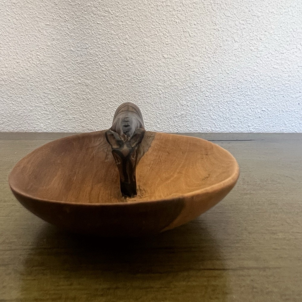 Vintage made in Kenya Hand Painted Hand Carved Wood 8" Zebra Bowl Ethnic African - Picture 6 of 8
